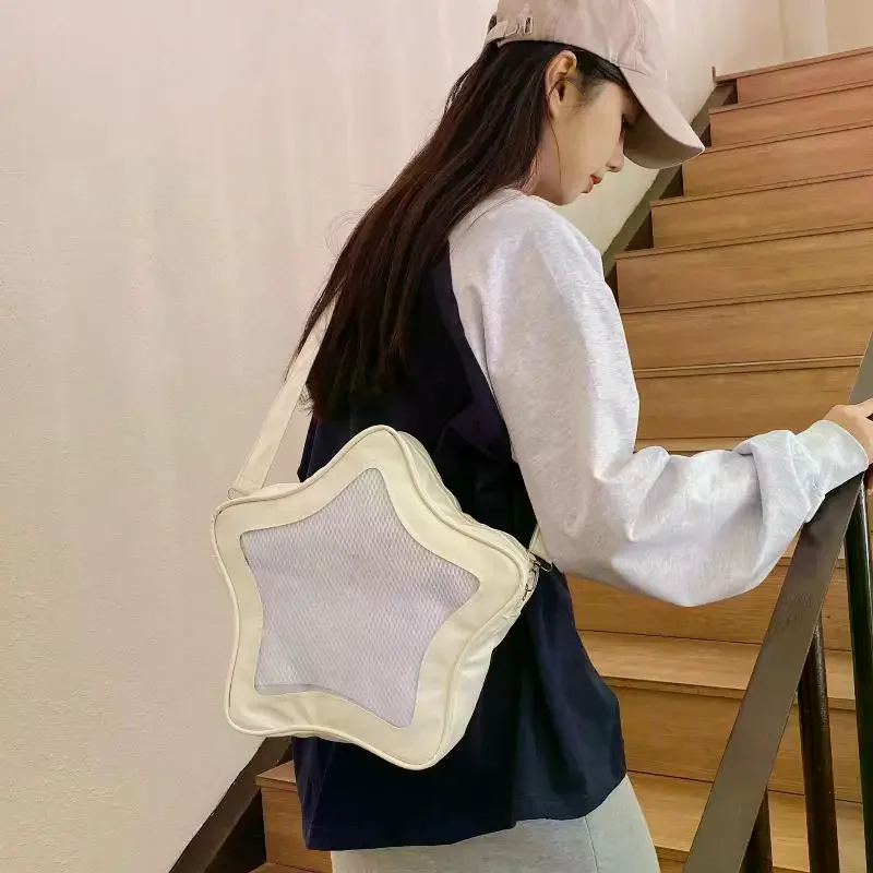 

1Pcs Street Fashion Shoulder Bag Cute Kawaii Ita Bag Anime Five Pointed Star Two-dimensional Crossbody Bags For Girls