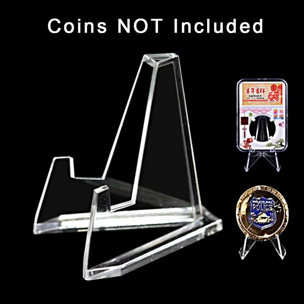 5/10/20Pcs Coin Display Easel Holder Acrylic Stands Small Rack For Display Collection Capsule Challenge Coin Medal Frame Photo