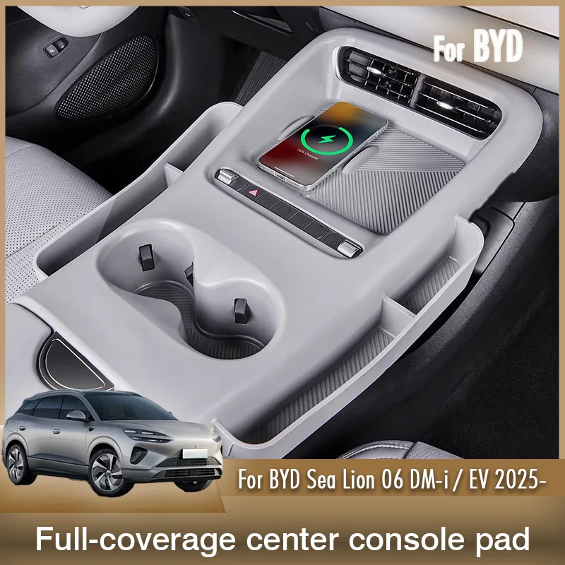 

For BYD Sealion Sea Lion 06 DM-i EV 2025 LHD Full Cover Central control Gear shift panel silicone protective pad Organizer Kit