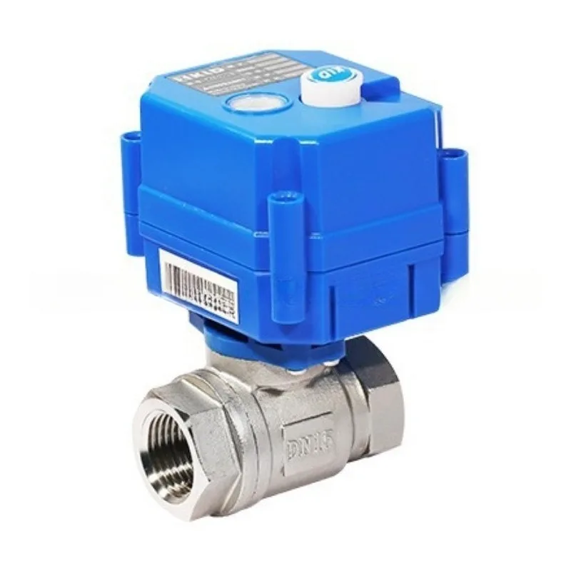 20S Stainless Steel Mini Motorized Ball Valve, Small Diameter Full Port Full Bore Electric Actuated Valve
