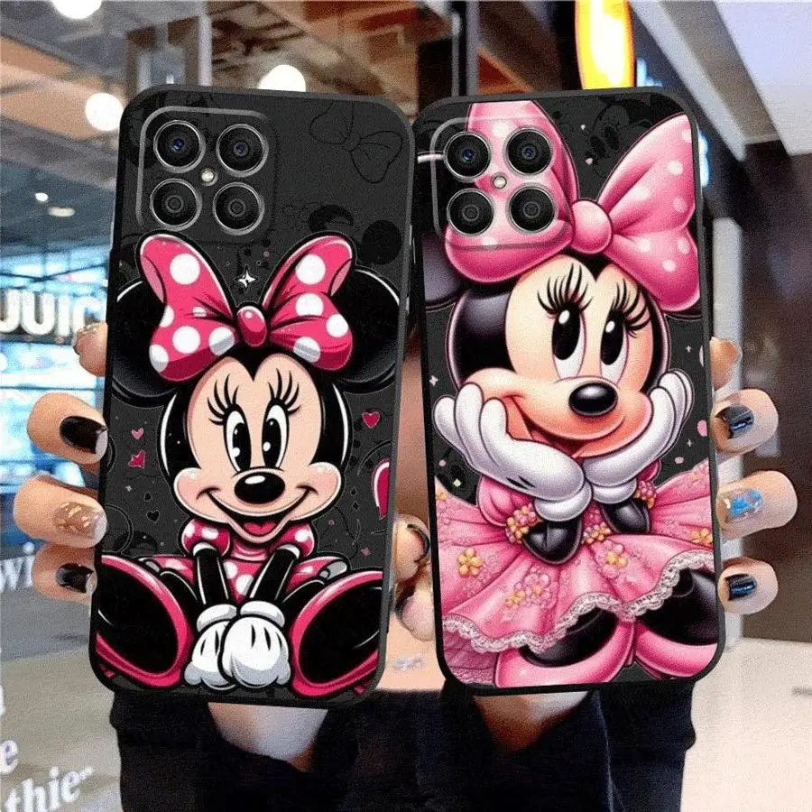 Disney Mickey Minnie Lovely Case For Honor X8a X8 90 X9a 8X 70 X9 X6 Magic5 Pro P40 Pro Black Soft Phone Funda