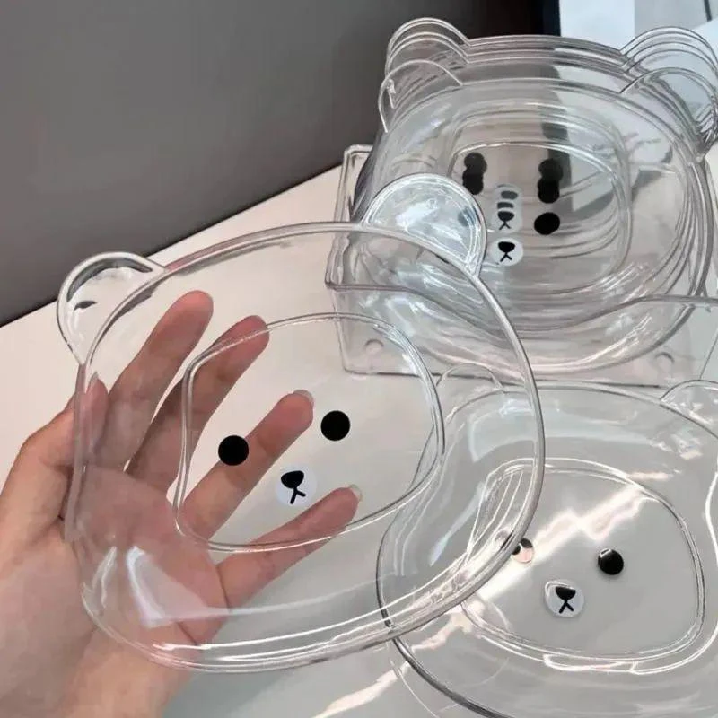 Little Bear Dinner Plate Cartoon Shape Bear Spit Bone Dish Desktop Trash Tray Snack Food Residue Fruit Plate Kitchen Tableware