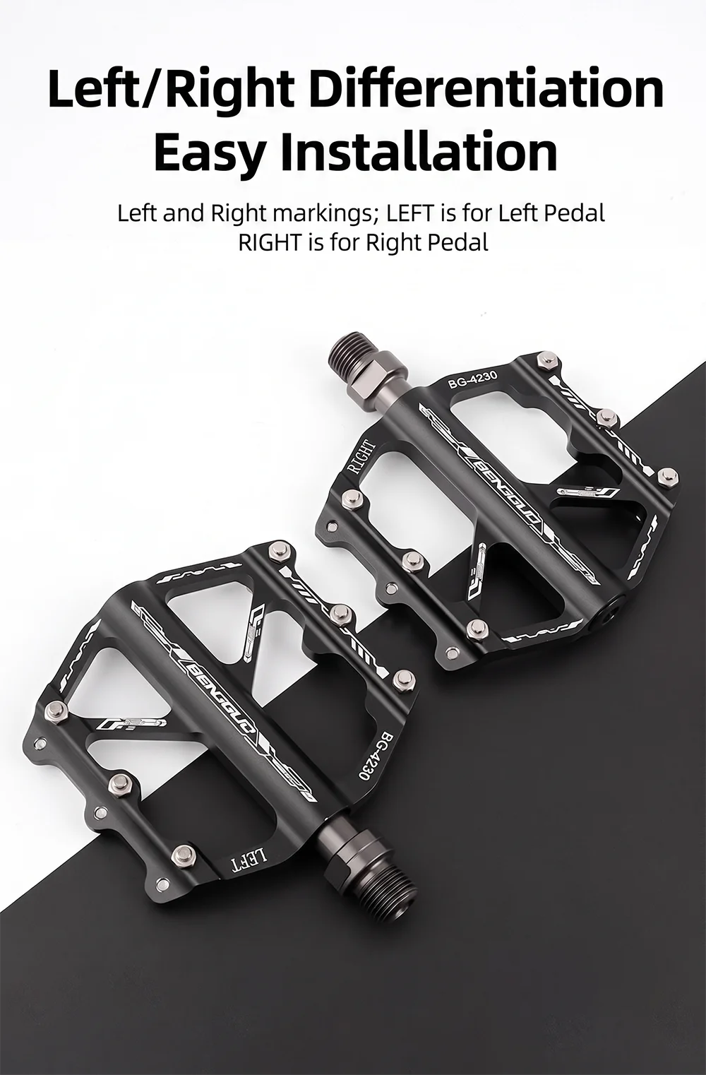 3-Lager-Pedal aus Aluminiumlegierung für Mountainbike und Rennrad, Chrom-Molybdän-Stahlachse, rutschfeste, verbreiterte Pedalbasis – Detail 8