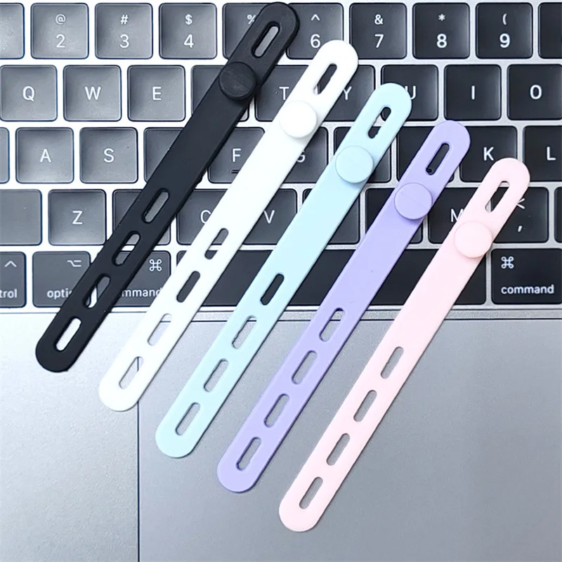 10Pcs Colorful Silicone Cable Ties Adjustable Reusable Heavy Duty Cable Organizer Management for Fastening Cords and Wires