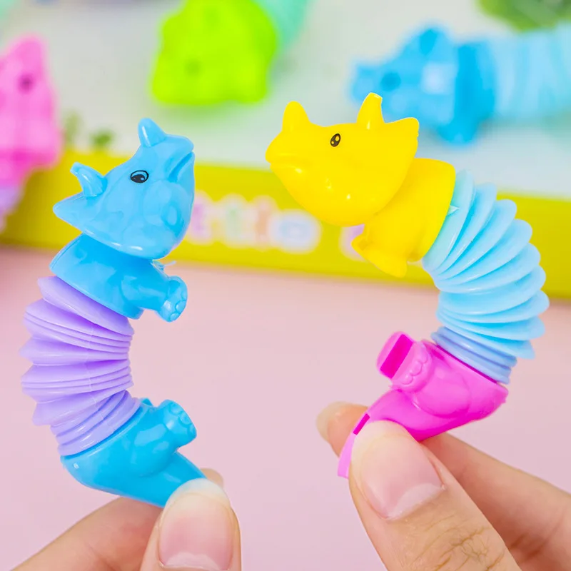 20Pc Colorful Telescopic Tube Transformation Dinosaur Stress Relief Toy for Kids Birthday Party Favors Wedding Guest Pinata Gift