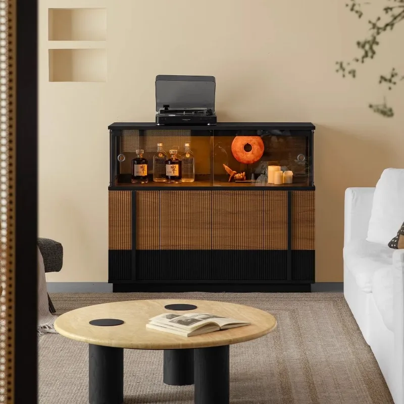 

Side cabinet Solid wood teak side cabinet Living room wine cabinet Simple entrance storage locker