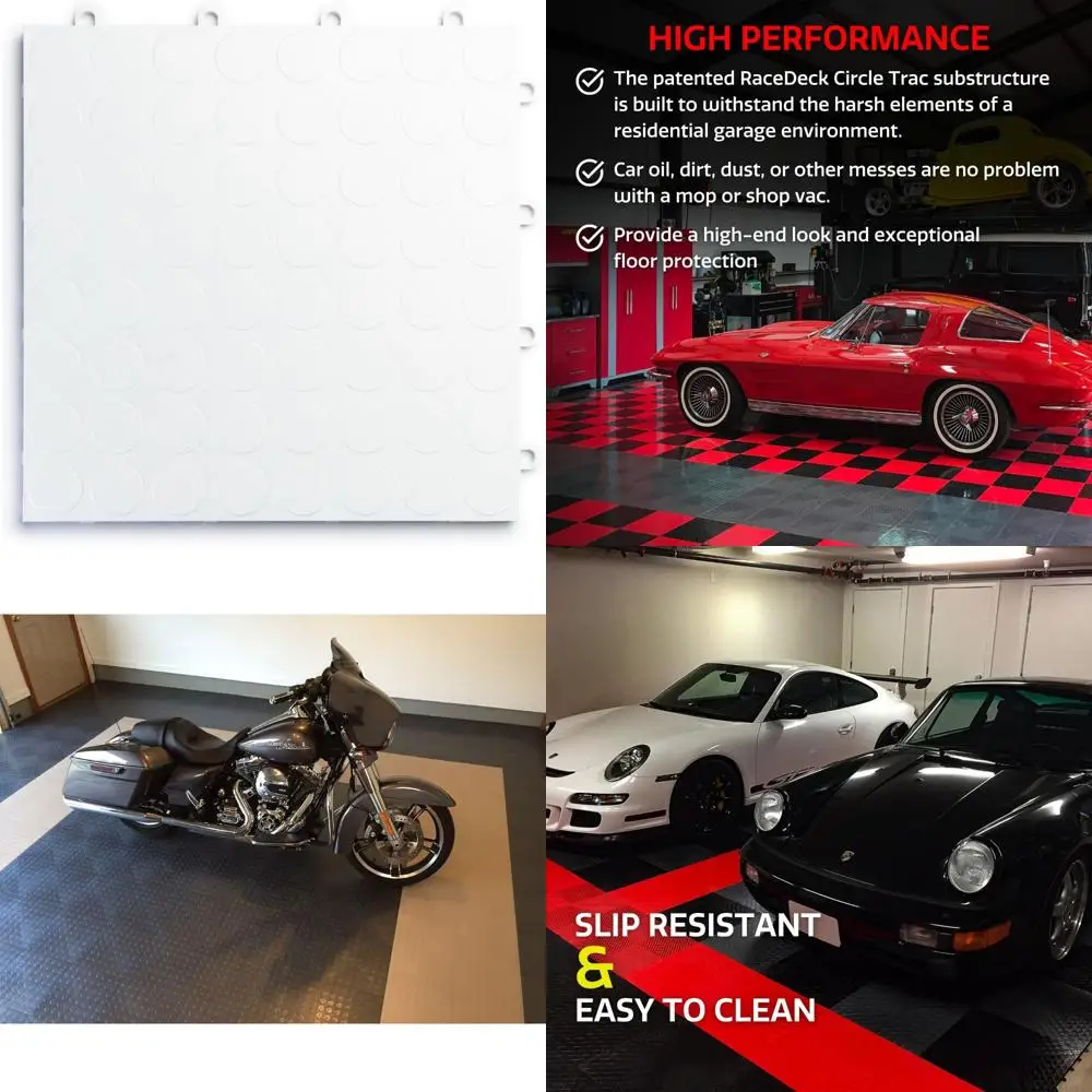 

Interlocking Non-Slip Garage Floor Tiles - Heavy-Duty Copolymer, Durable, Modular, Easy Installation, Suitable for Heavy Use