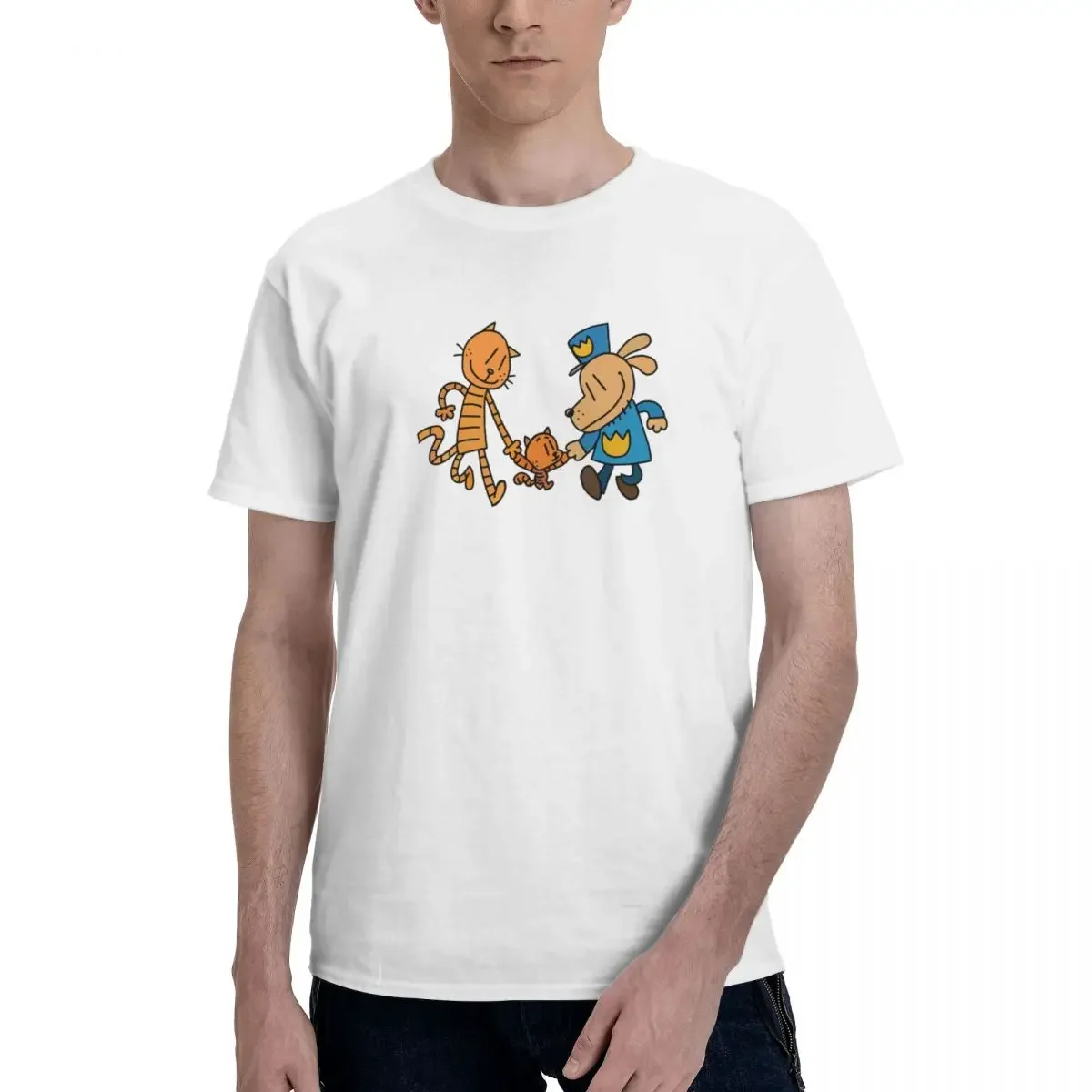 Dog Man, Lil Petey, And Big Petey Fan Art 100% Cotton T-shirt Men's Classic T Shirts Men crew Neck Short Sleeve S-6XL