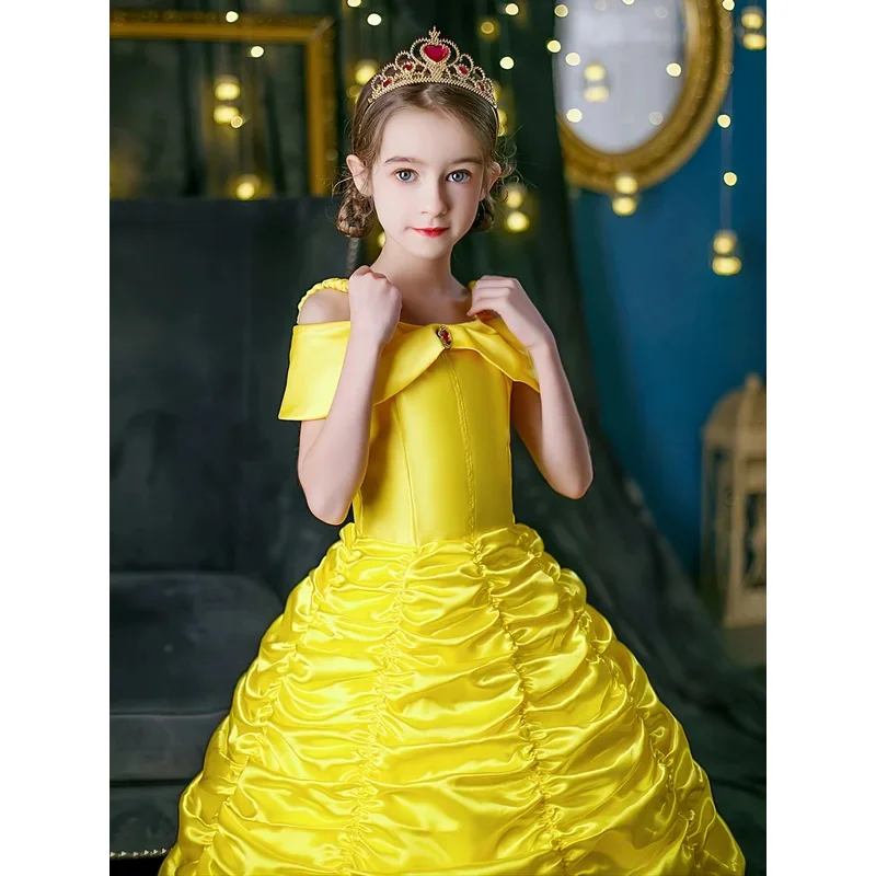 فستان الأميرة الجميلة للبنات ، ملابس تنكرية ، زي الهالوين ، ملابس الكرنفال ، فساتين حفلات موسيقية للأطفال ، إكسسوارات