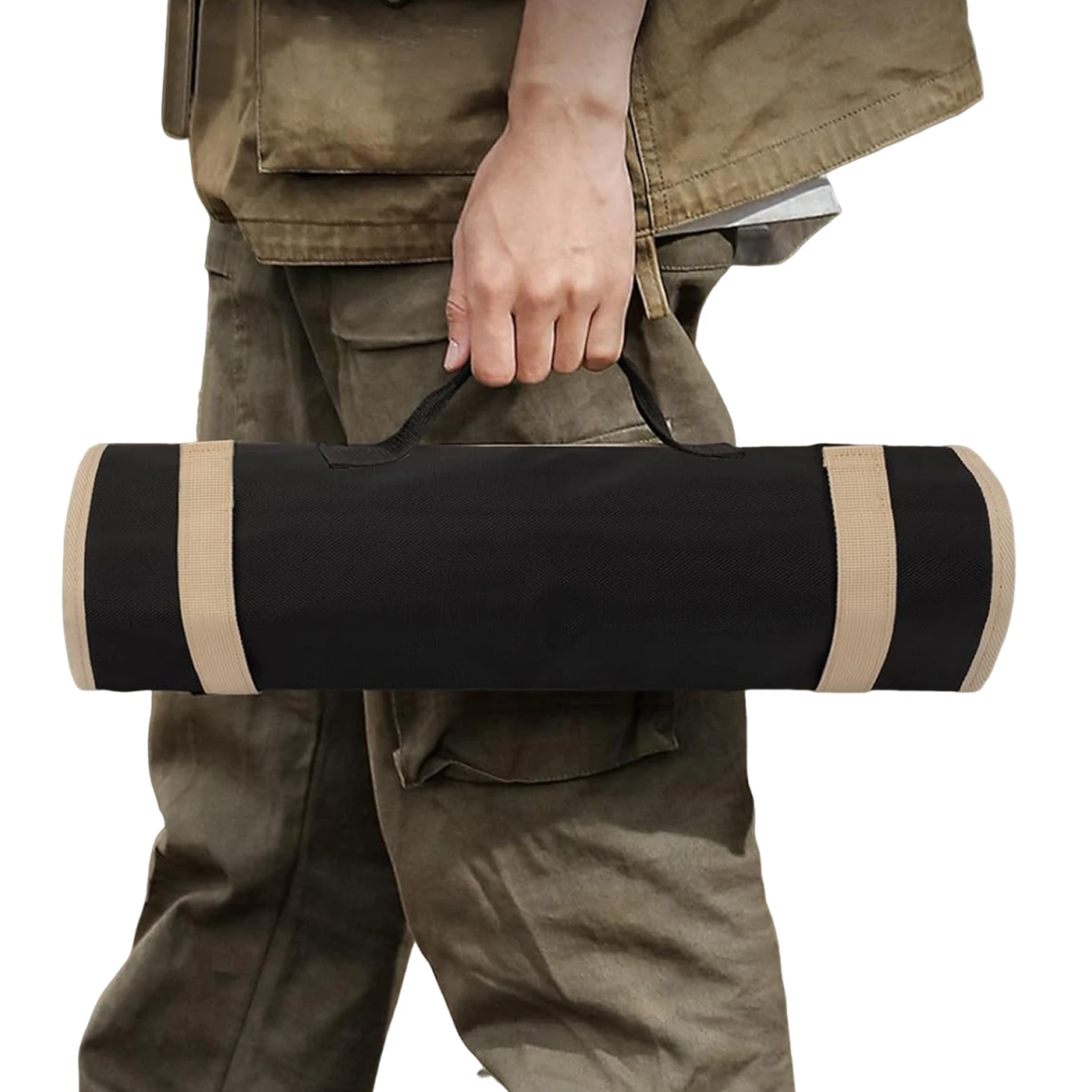 Camping Site Nail Bag Roll-up Design with Hook and Loop Fastener Camping Tools Storage Pouch for Hiking Backpacking Garden