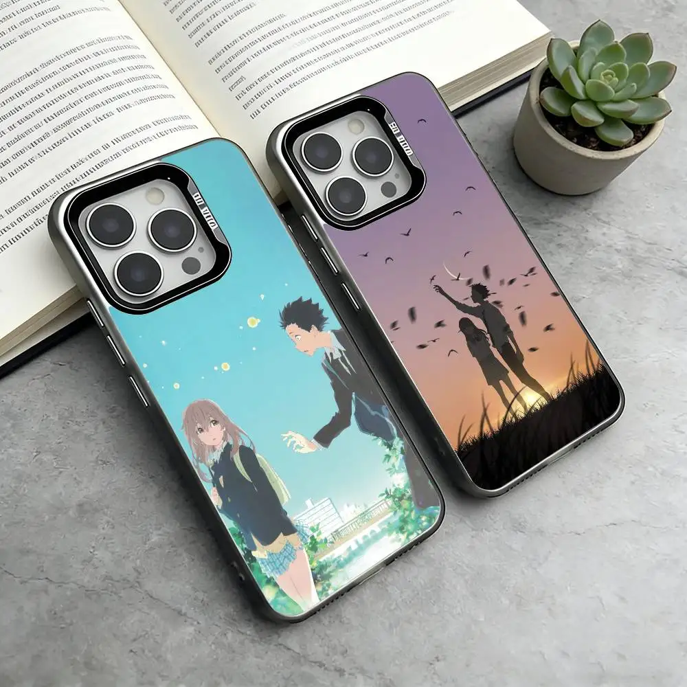 

A Silent Voice Phone Case For iPhone 17,16,15,14,13,12,11 Plus,Pro Max,XS,Colorful Silver Black Cover