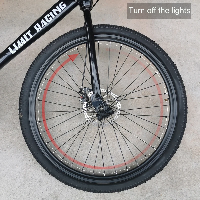 Lumières LED étanches pour rayons de vélo, lumière de roue de vélo, décoration d'accessoires de vélo, lumière d'opathie pour la conduite de nuit, sécurité