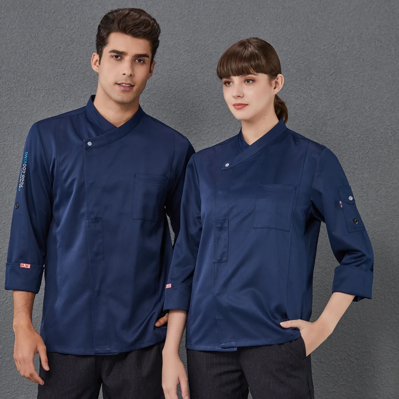 Uniformes para camareros de restaurantes de hot pot, uniformes de trabajo para hoteles, uniformes de chef de manga larga para restaurantes y cafeterías occidentales, y uniformes para panaderías y pastelerías.