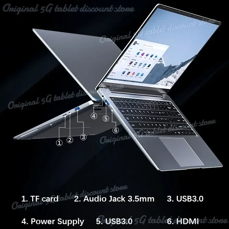 Windows 11 Pro Ultra Slim Computador Notebook, Computador PC do escritório e do estudo, Intel Pentium N3700, 16GB, 1024GB, 14,1 ", Novo, 2020