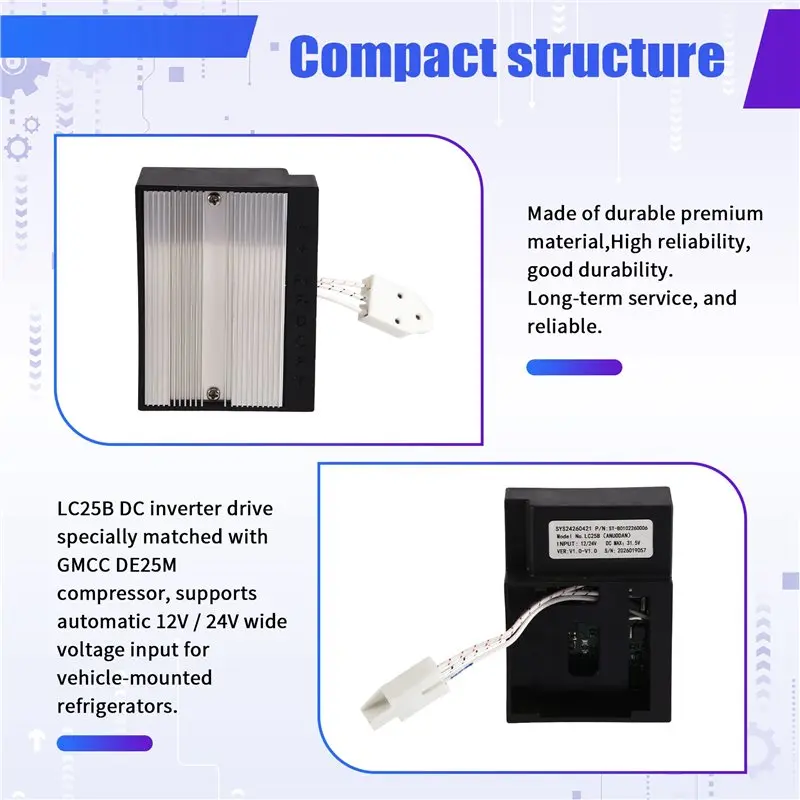 A83G-LC25B 12/24V DC Universal Vehicle-Mounted Refrigerator GMCC DE25M Compressor Part Variable-Frequency Drive