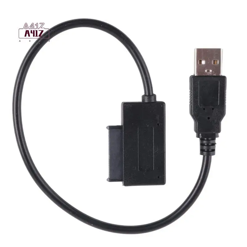 A41Z-USB Adapter PC 6P+7P CD DVD Rom SATA To USB 2.0 Converter Slimline Sata 13 Pin Drive Cable For PC Laptop Notebook