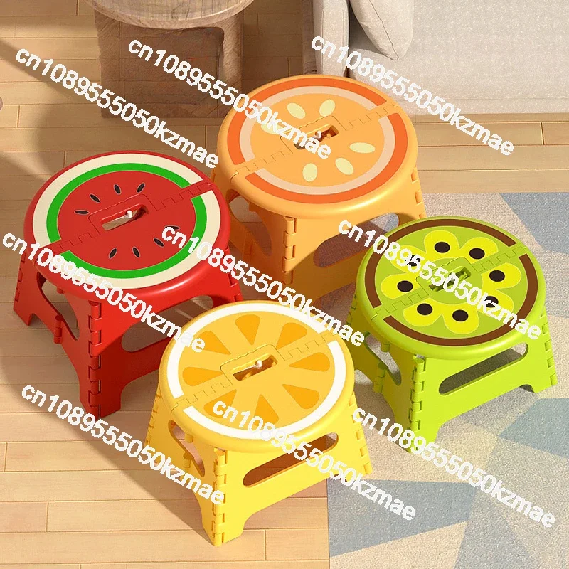 Kids Cartoon Fold Stool | Thickened Plastic Portable Low Bench for Home & Outdoor