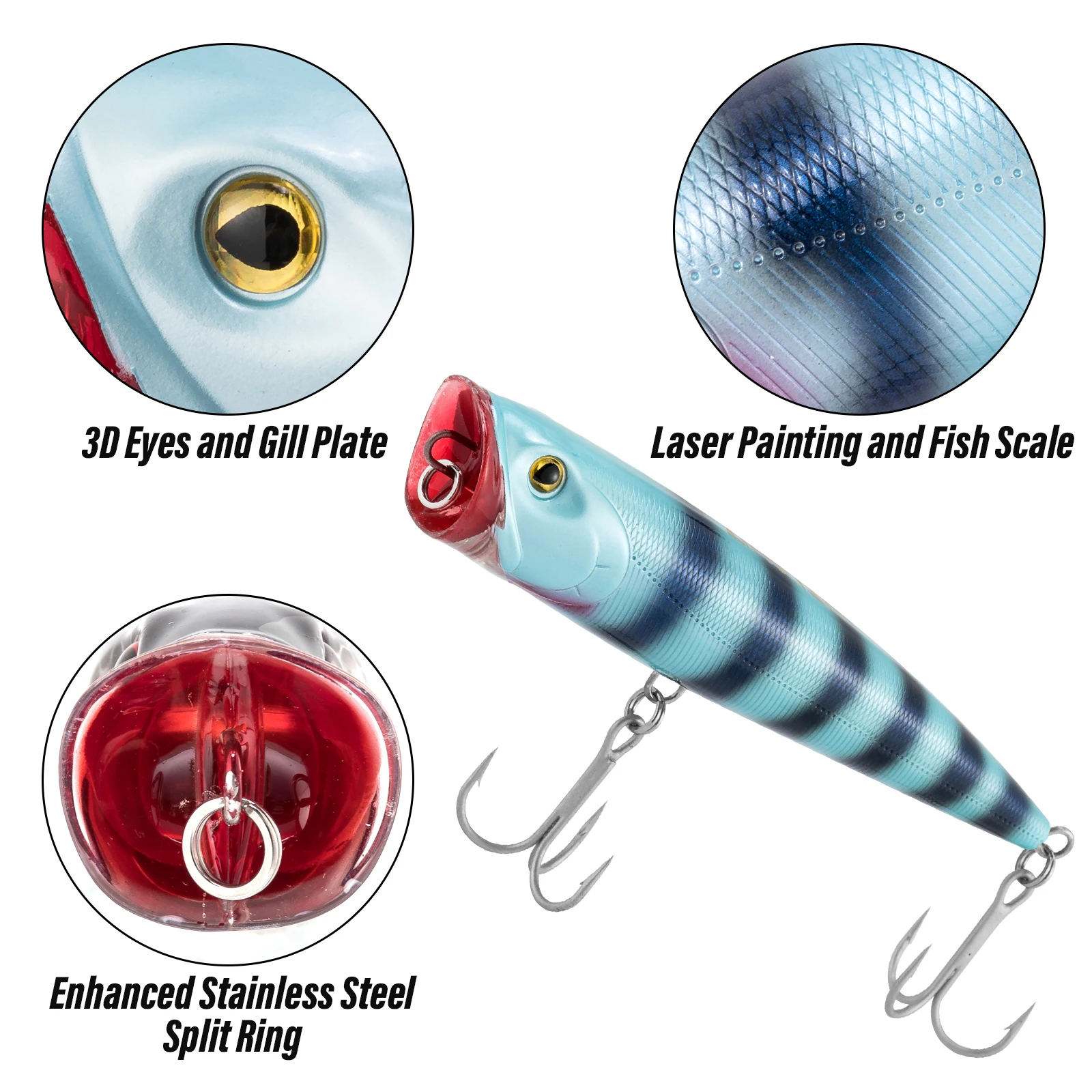 40g GT Popper Angelköder 14cm Wobbler Köder Kunstköder für Salzwasser Plug Thunfisch Surf Angeln Forelle Bass Offshore Big Game – Detail 16