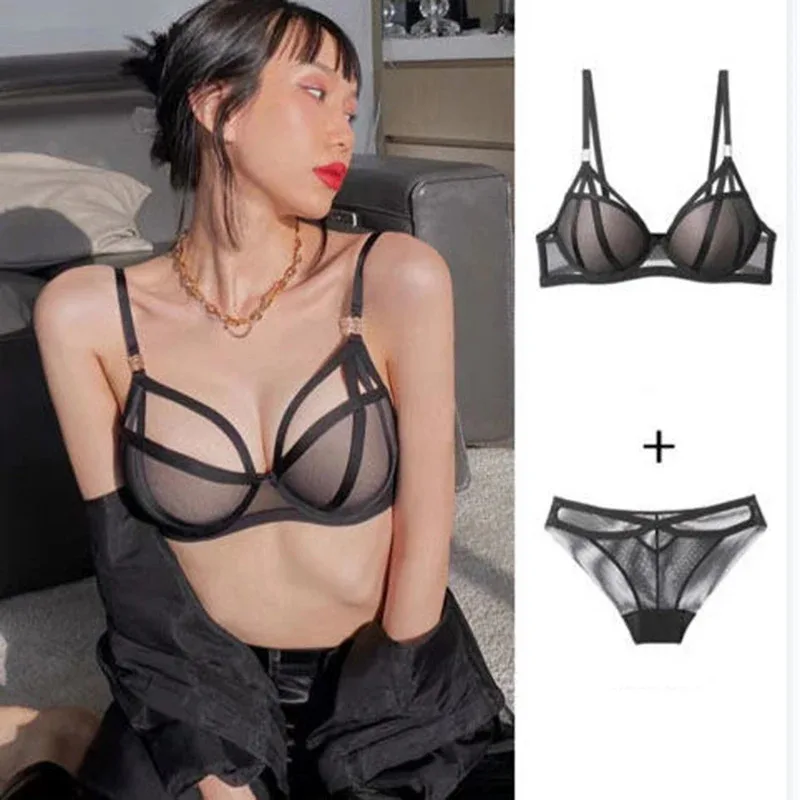 

Красный сексуальный комплект нижнего белья, женское нижнее белье с небольшой грудью, со стальным кольцом, антипровисающий бюстгальтер, черное сетчатое нижнее белье Pure Desire