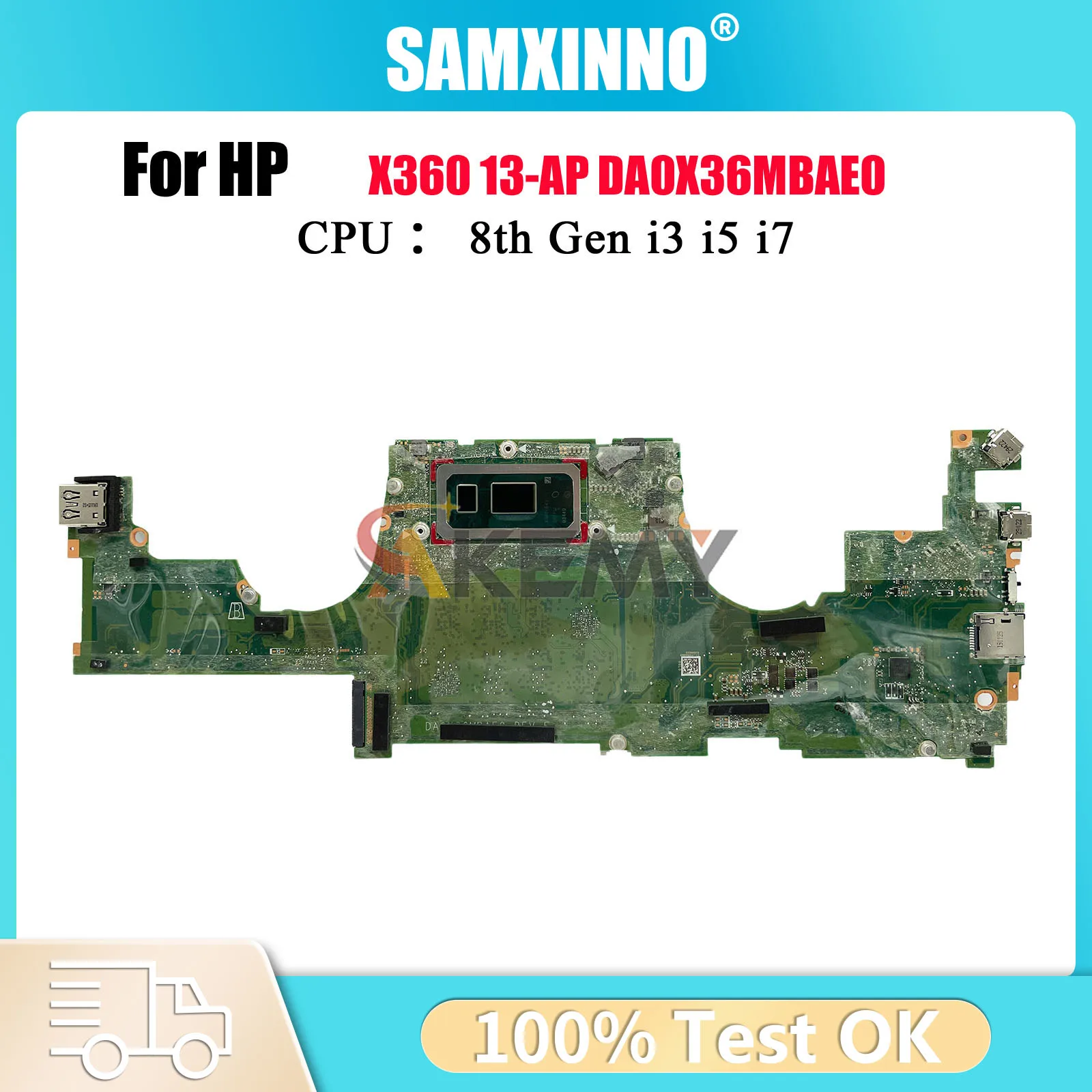 

DA0X36MBAE0 Материнская плата для ноутбука HP Spectre X360 13-AP с процессором i5 i7 8-го поколения 8 ГБ 16 ГБ ОЗУ L37640-001 L37638-601