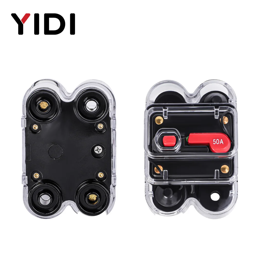 DC 12-48V 30A 40A 50A 60A 80A 100A 150A FCB-2 Resettable Circuit Breaker with Waterproof Cover for Car Audio RV Marine Boat
