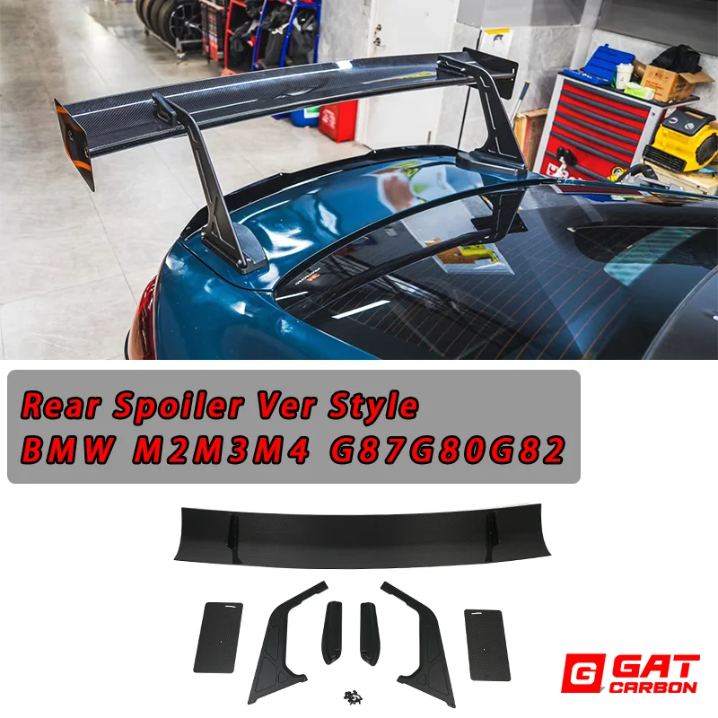

For BMW M2 M3 M4 G87 G80 G82 Ver Style Rear Spoiler Dry Carbon Fiber Fixed Wing Spoiler Car Modification Decoration Spoiler