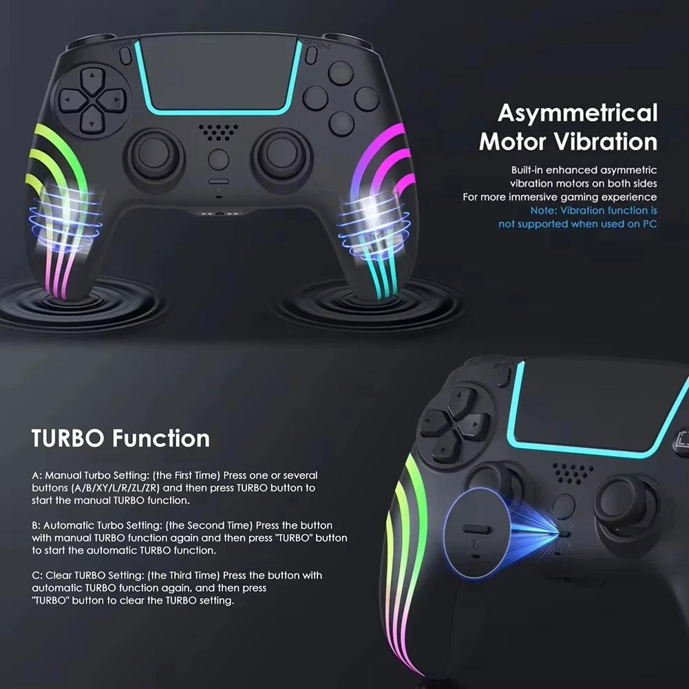 For Ps5 Controller For Ps5/Ps5 Pro/Ps5 Slim/PC With Hall Joystick Dual Vibration Wireless Bluetooth Gamepad Turbo Programming
