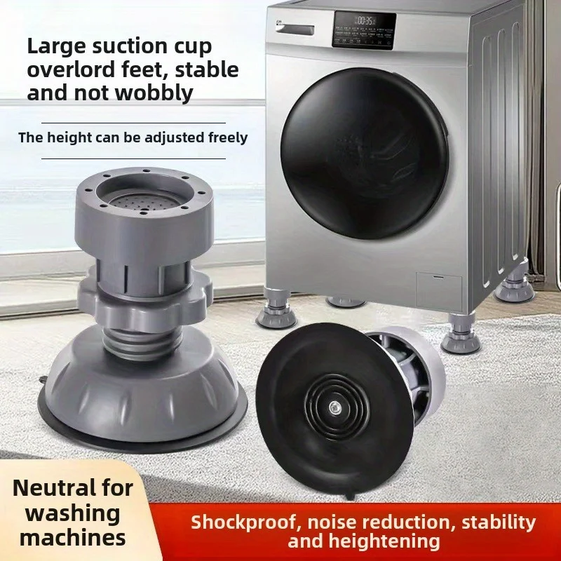 4Pcs Universal  Adjustable Height Washing Machine Foot Pad Anti Vibration Mat Anti-vibration Pad Noise-reducing Leg Base Support