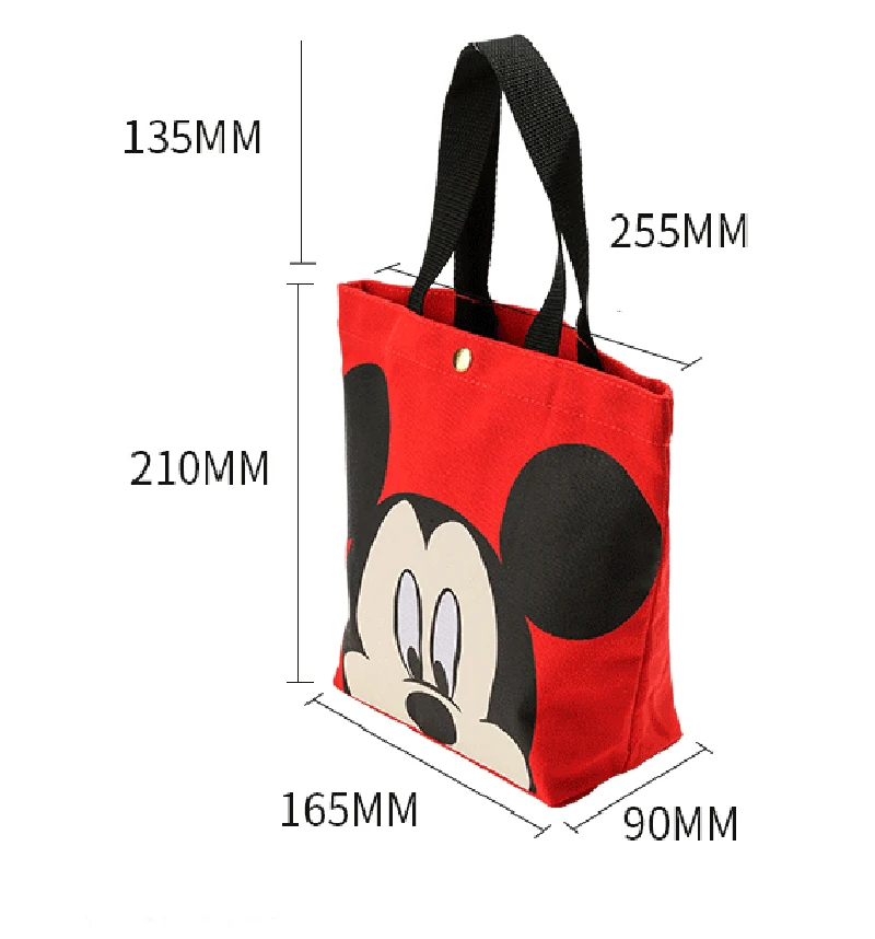 Disney Mickey Mouse Donald Duck Lunch Bag Canvas Shoulder Bag Korean Women Kids Lunchbox Picnic Supplies Insulated Cooler Bags