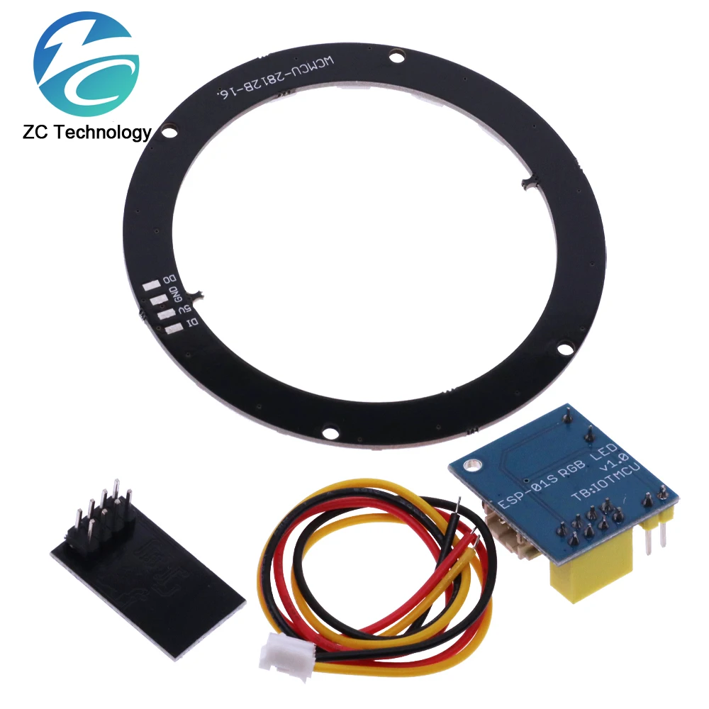 ESP8266 ESP-01 ESP-01S RGB LED Controller Module for Arduino IDE WS2812 WS2812B 16 Bits Light Ring Smart Electronic DIY