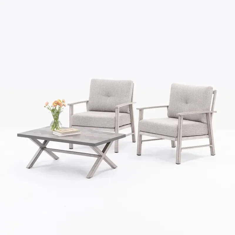 

Modern aluminum garden and patio furniture set