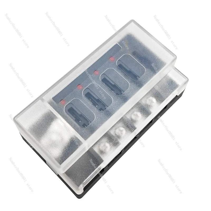 1904PL Car Multi-channel Fuse Holder with Light, Medium Size ATO Blade Fuse, 4-way and 6-way Fuse Box
