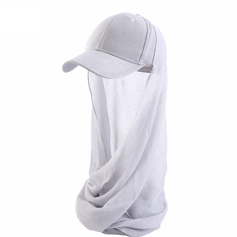 

Fashion Women Hijab Baseball Caps with Instant Scarf Ready To Wear Hijab Outdoor Sport Headwrap Islam Shawl Turban Femme Scarves