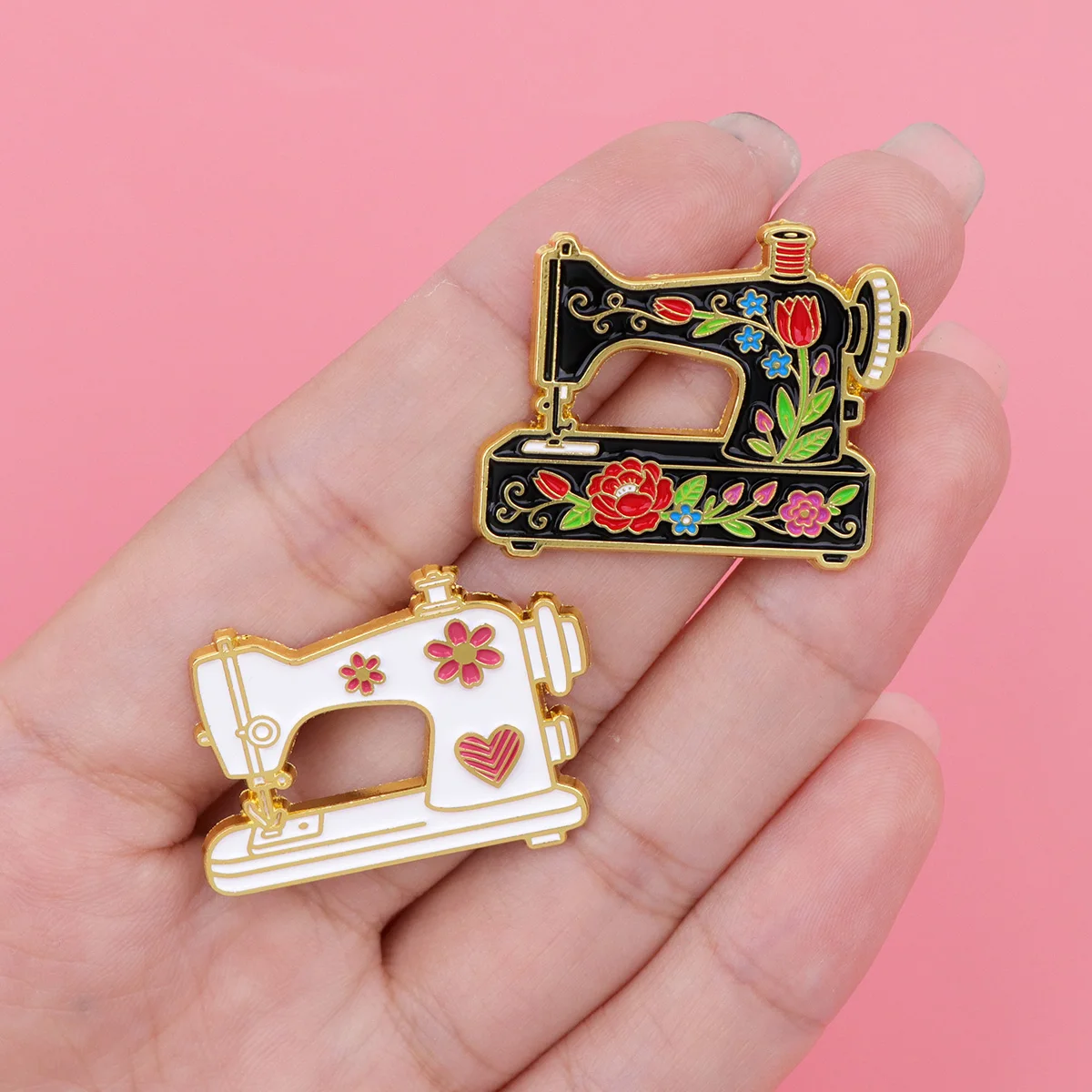 Art Butterfly Enamel Pin Cute Whale Brooch Pines Vintage Sewing Machine Badge Clothing Accessories Fashion Jewelry Friends Gifts