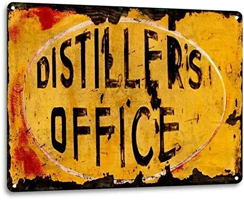 SRongmao Distillers Office Shine Moonshine Retro Bar Man Cave Wall Decor Metal Tin Sign 8x12in sign