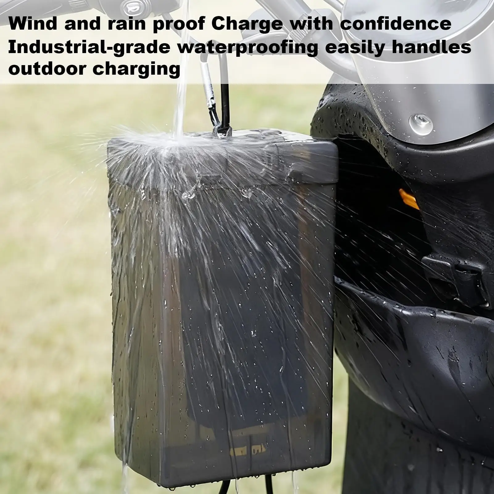 Motorcycle Charger Case UV-Resistant Protective Rainproof Electric Vehicle Charger Holder For All Weather Storage Parking Lot