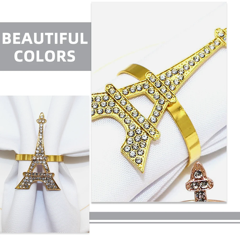 

6Pcs Elegant Alloy Napkin Rings Party Decorations Reusable Serviette Buckles Table Accessories Serviette Buckle