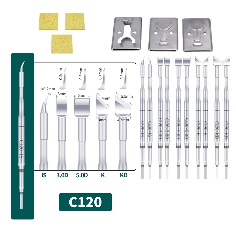 YIHUA C120 IS 3.0D 5.0D K KD Punte per saldatore Elemento riscaldante per 982D-I 982D-III Parti di utensili di ricambio per staion di saldatura