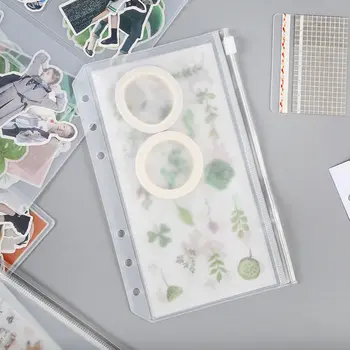 バインダーポケットa5 a6 a7 6穴,お金の予算の封筒,防水,pvc,ジッパー,ノートブックプランナー用ポーチ,ジャーニーバインダー