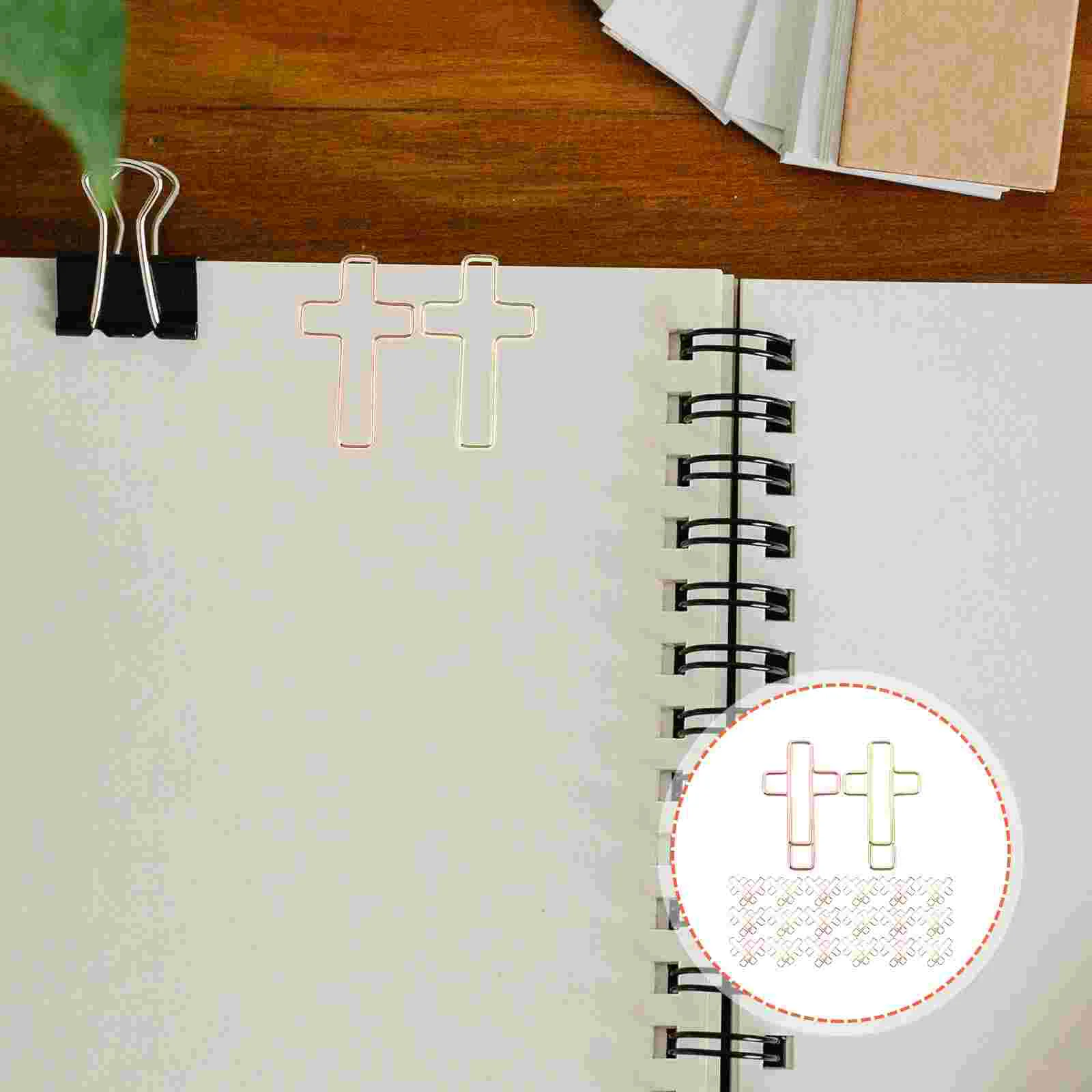 100 Pcs Cross Clip Novelty File Clips Paper for Office Multi-use Small Document