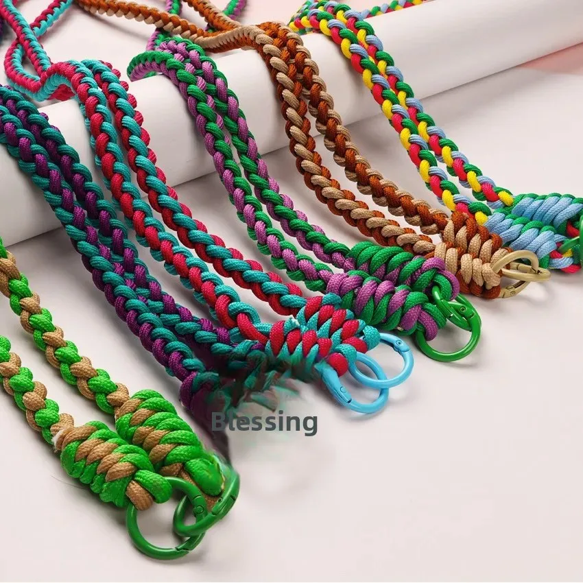 

Красочный ремешок для мобильного телефона ручной работы, спортивный ремень для бутылки с водой, рюкзак через плечо, веревка, уличный анти-потерянный нагрудный ремень