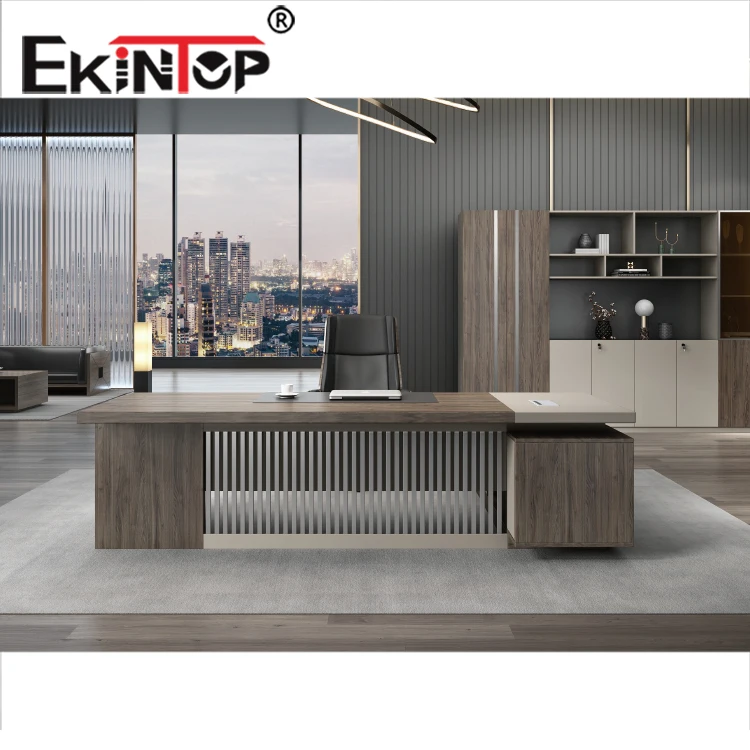 Ekintop Modern Office Furniture Solutions Executive Office Desk Furniture Boss Commercial Wood Office Desks