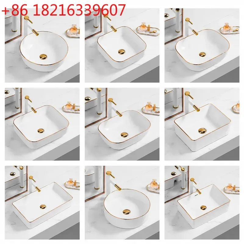 YAO Nordic Style Ceramic Table Basin Round Washbasin Single Bowl Household Art Sink for Small Apartment Bathroom Vanity
