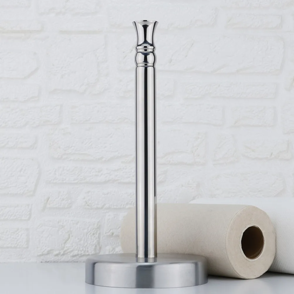 

Металлическая подставка для бумажных полотенец, вертикальный дизайн, устойчивое основание, подставка для кухонных рулонов, держатель для бумажных салфеток, декоративный органайзер