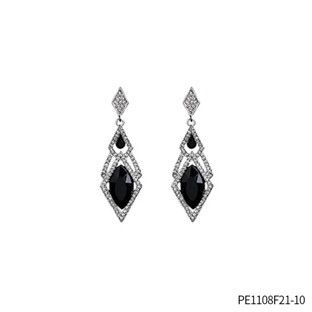 PESENAR ชุดเครื่องประดับขนนกสีดำสไตล์วินเทจ ประดับเพชร ที่คาดผมเพชร สร้อยคอมุก ถุงมือ ชุดปาร์ตี้ย้อนยุคสุดหรู