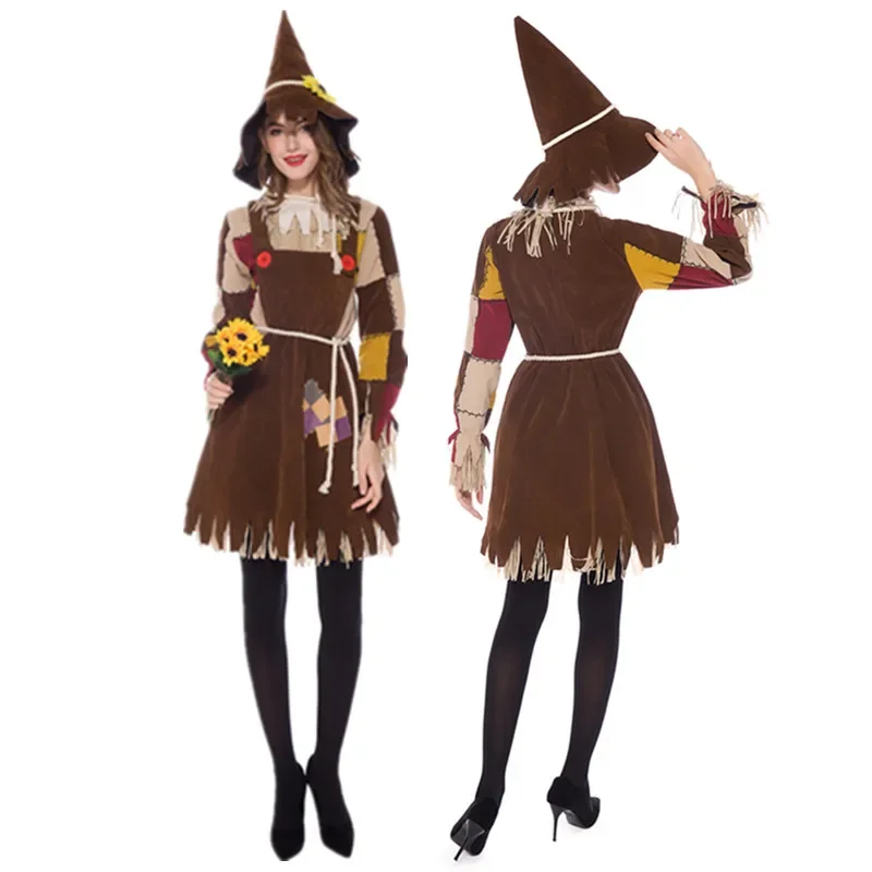 Costume Cosplay d'Halloween pour Femme Adulte, Robe de Sorcière avec Chapeau, ixde Carnaval, Robe de Soirée Tim Maade