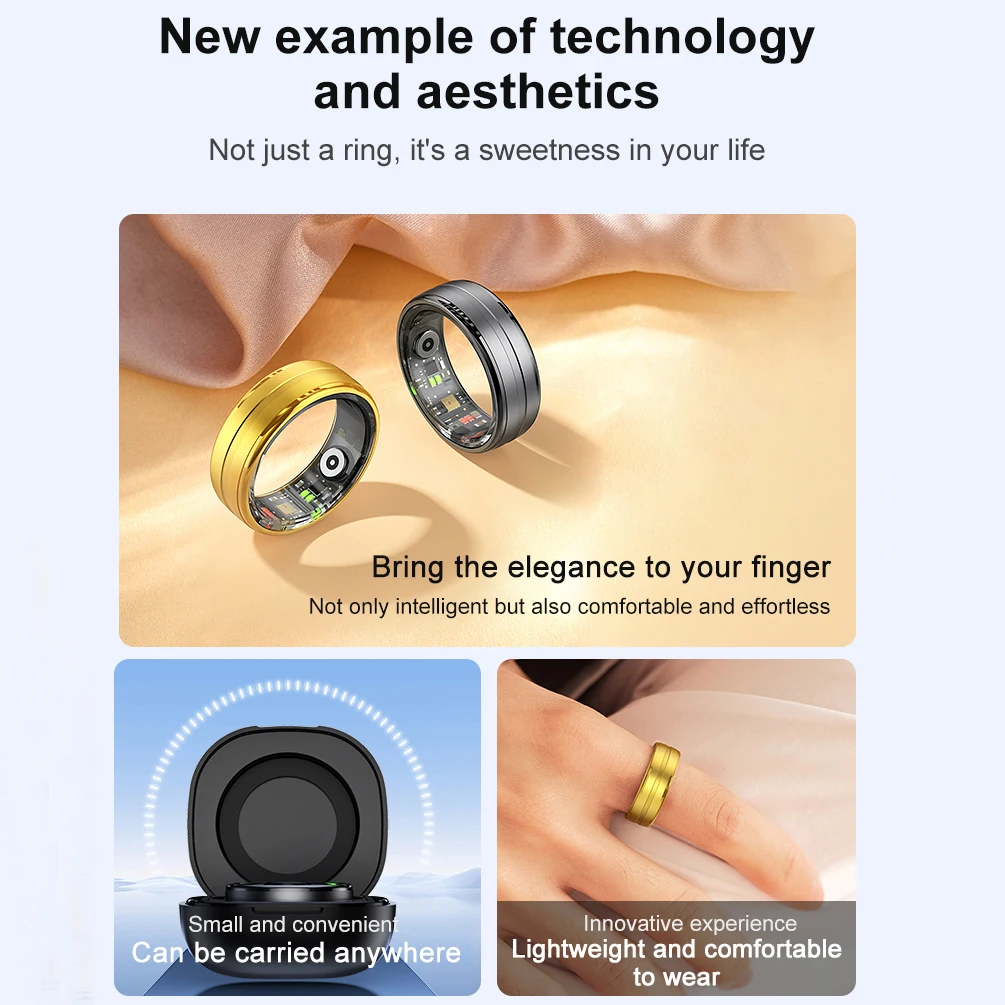 Domars unisex Smart Ring Health Monitor Blood Pressure Sleep Heart Rate Waterproof Smart Rings Multiple sports modes For Xiaomi