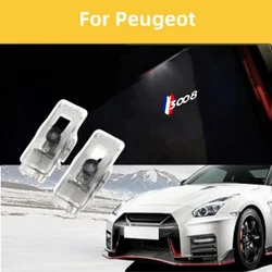2Pcs LED Car Door Welcome Lights Logo Projector Ghost Shadow Lamp Courtesy Light For Peugeot 3008 308 Rcz 508 5008 407 408 4008