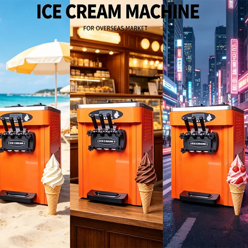 3 Flavor Soft Ice Cream Machine Good Taste Ice Cream Machine for Business