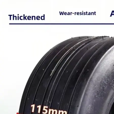 11x4.00-5 Vacuum Tire for Karting and Lawn Mower Use with Straight for tread Pattern and Reinforced 4 Ply Construction